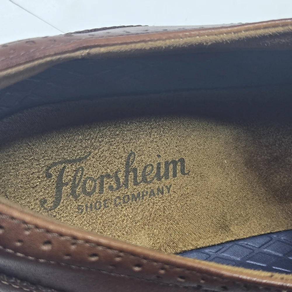 Florsheim Rucci Cognac Brown Wingtip Oxford Men's Dress Shoes Size 11 M